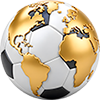 Gráfico de pelota mapamundi para 13 países participantes en Brasil 1950